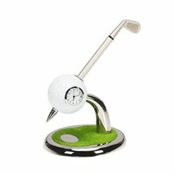 Golfoy Basics Golf Ball Head Pen Holder With Clock