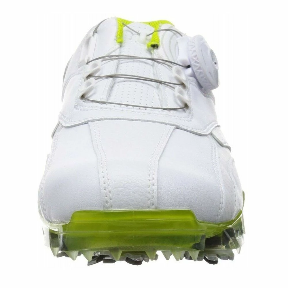Mizuno Valour BOA 001 Mens Spiked WD Golf Shoes - White/Lime 2 Mizuno Valour BOA 001 Mens Spiked WD Golf Shoes - White/Lime - Image 2