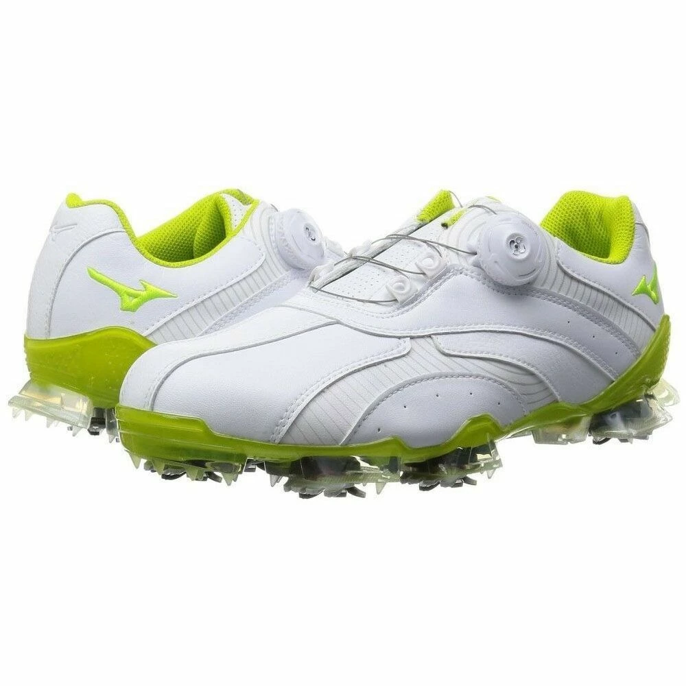 Mizuno Valour BOA 001 Mens Spiked WD Golf Shoes - White/Lime 6 Mizuno Valour BOA 001 Mens Spiked WD Golf Shoes - White/Lime - Image 6