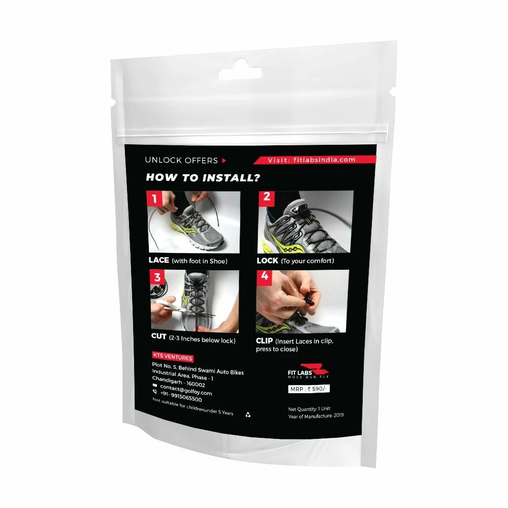 Fit Labs Grip Laces - Elastic Adjustable No Tie Shoelaces 4 Fit Labs Grip Laces - Elastic Adjustable No Tie Shoelaces - Image 4