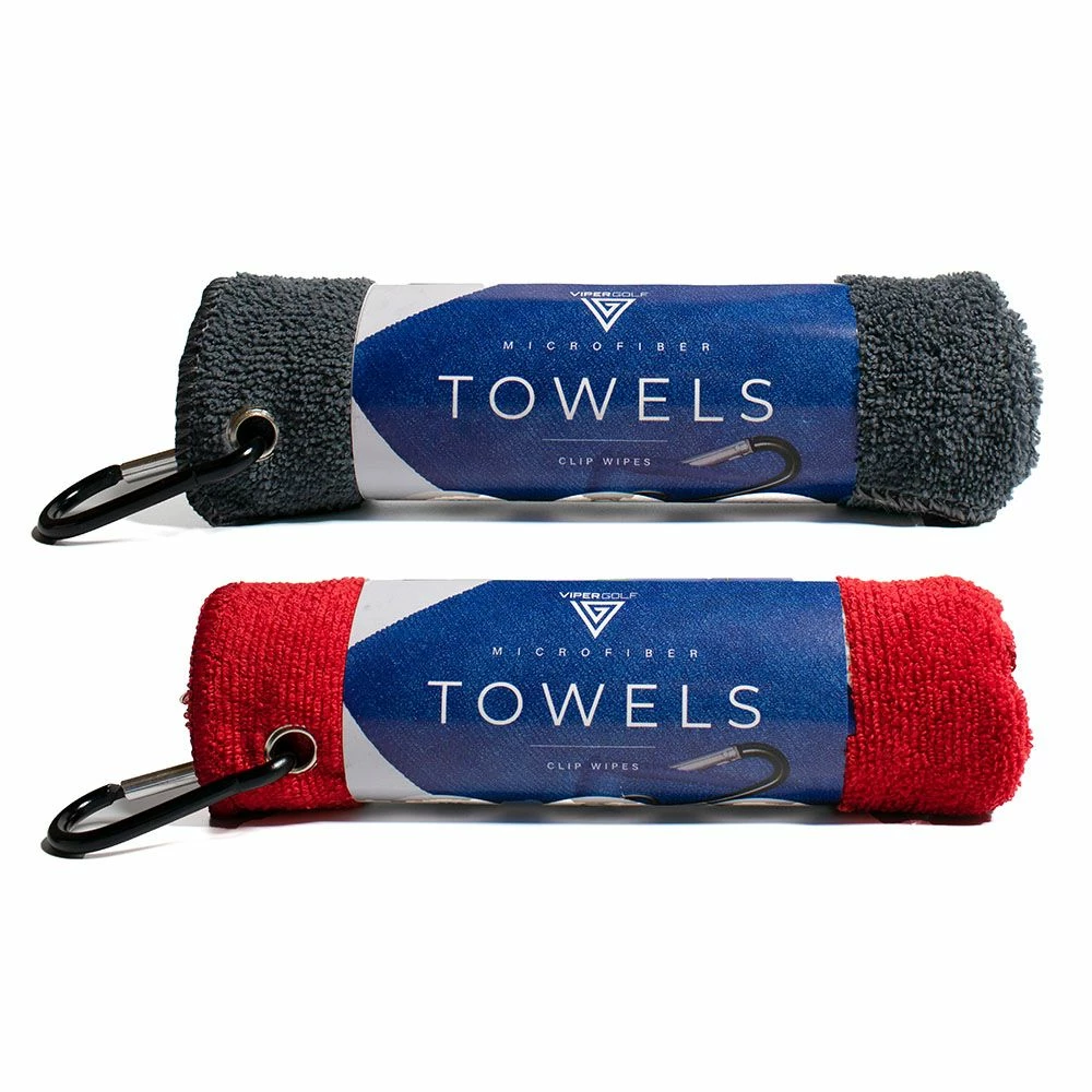 Viper Golf Microfiber Towel With Carabiner Clip Combo (Pack Of 2) 1 Viper Golf Microfiber Towel With Carabiner Clip Combo (Pack Of 2)