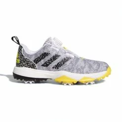 Adidas Junior's Codechaos 22 Boa MD Spiked Golf Shoes - White/Black/Yellow